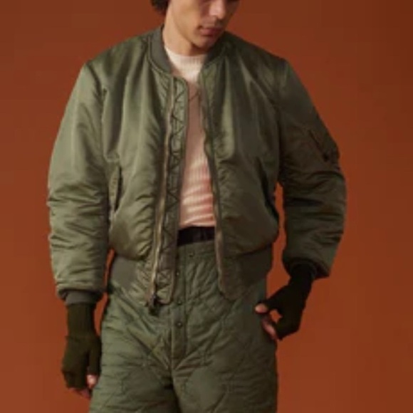 Alpha Industries USAF MA-1 Green Orange Reversible Bomber Jacket Size XS